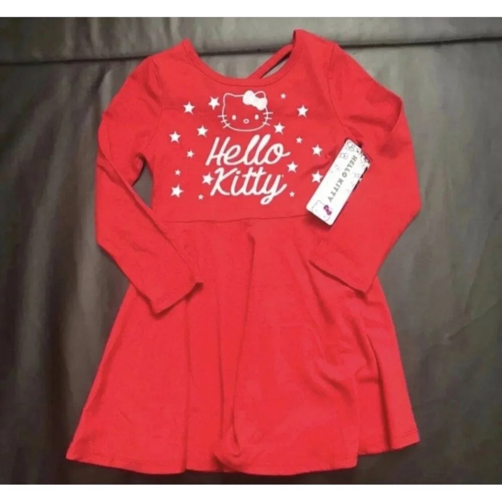 NWT Hello Kitty long sleeve twirl dress girls size 3T